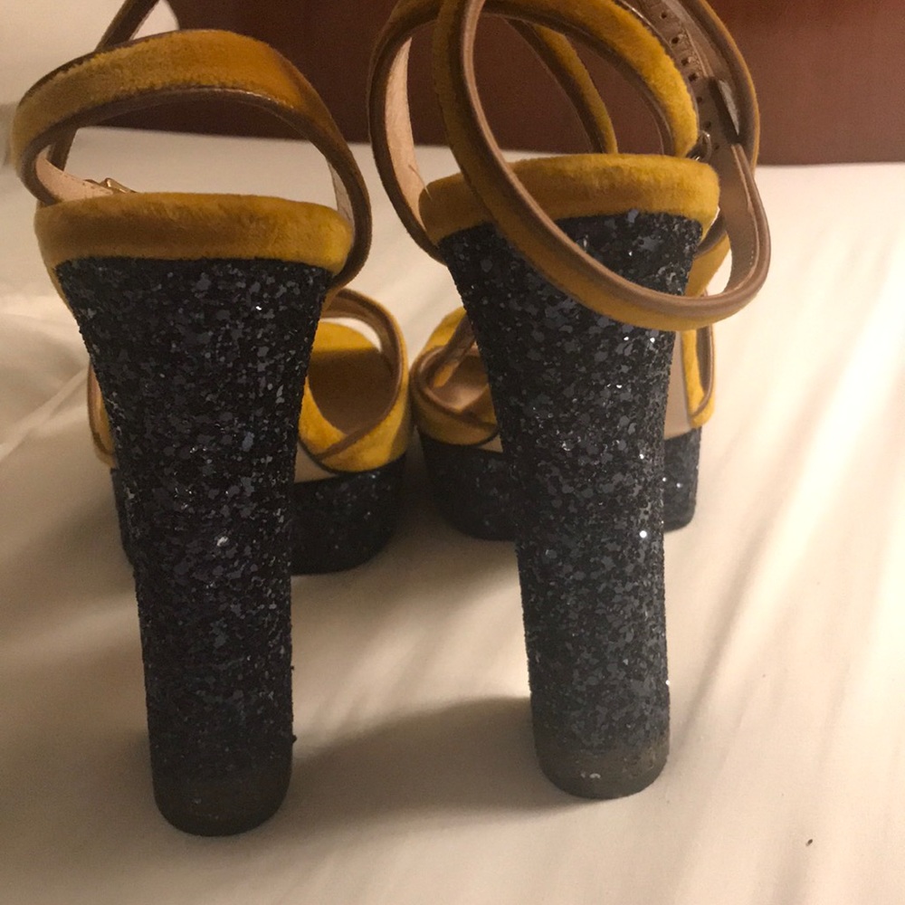 Blue embellished glitter Gucci Platform sandals - Picture 2 of 8